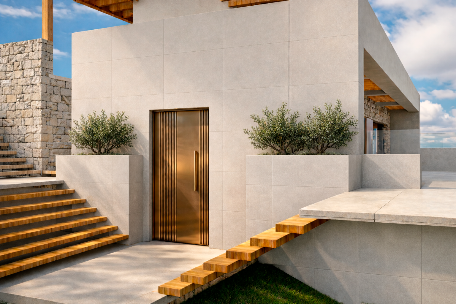 Villa Bouganvilleas entrance in daylight